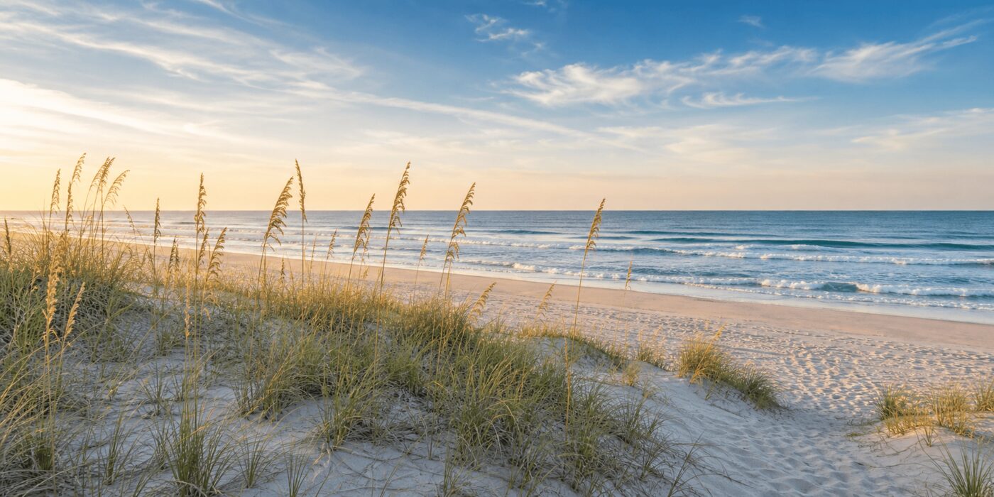 Dunes and ocean on Topsail Island