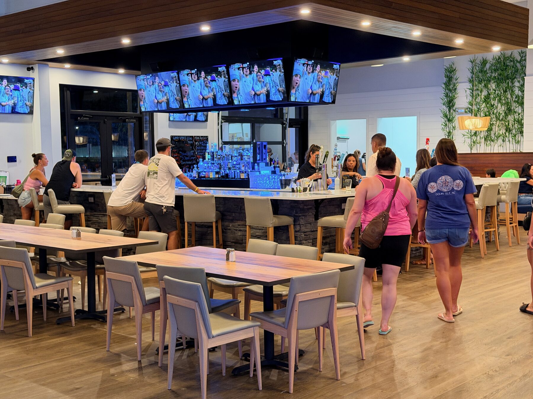 The Boardroom restaurant and sports bar inside High Tides & Good Vibes