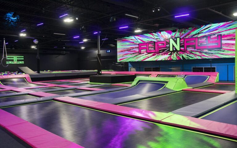 The freestyle trampoline court at Flip N Fly