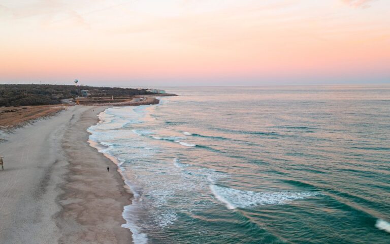 Sunset over the wild beach at Fort Fisher