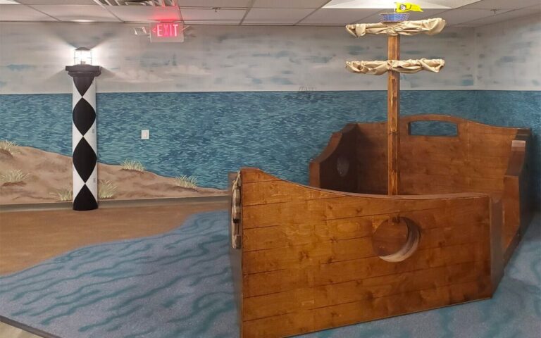 The Coastal North Carolina ship and lighthouse exhibit at Zing Zumm