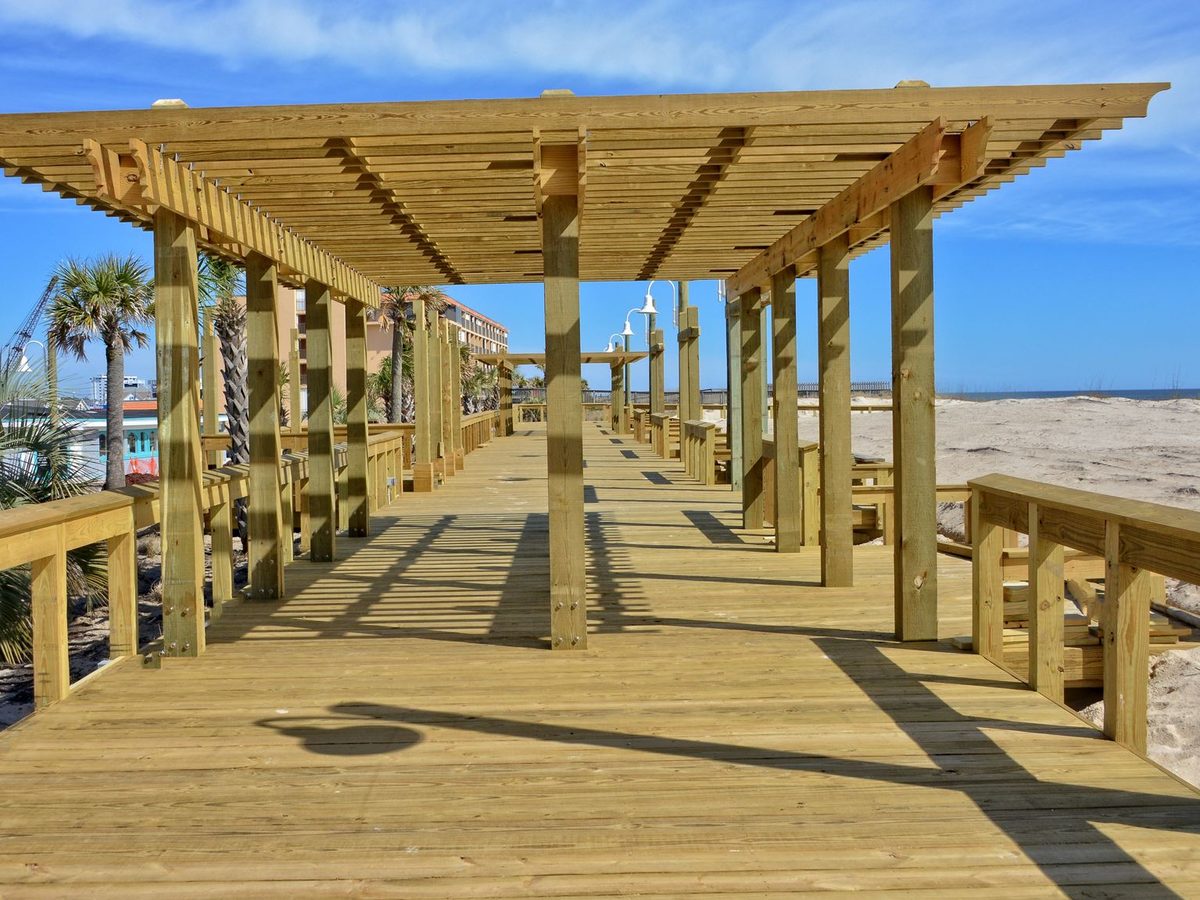 The covered section of the boardwalk