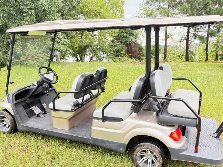 A six-seat rental golf cart