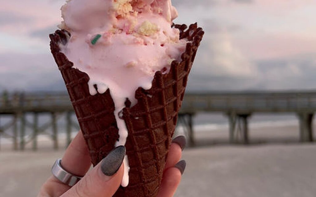 An ice cream cone from Four Cousins near the Topsail Beach waterfront