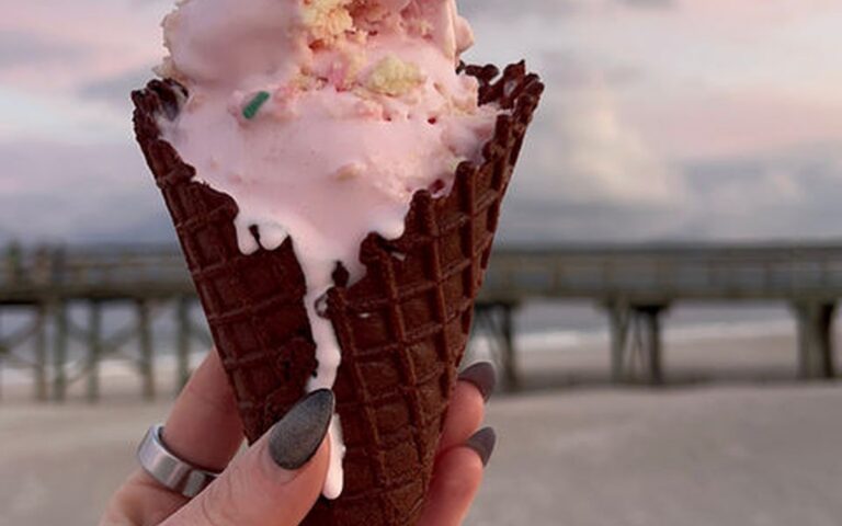 An ice cream cone from Four Cousins near the Topsail Beach waterfront