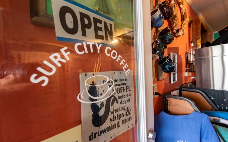 Inside Surf City Coffee on Topsail Island