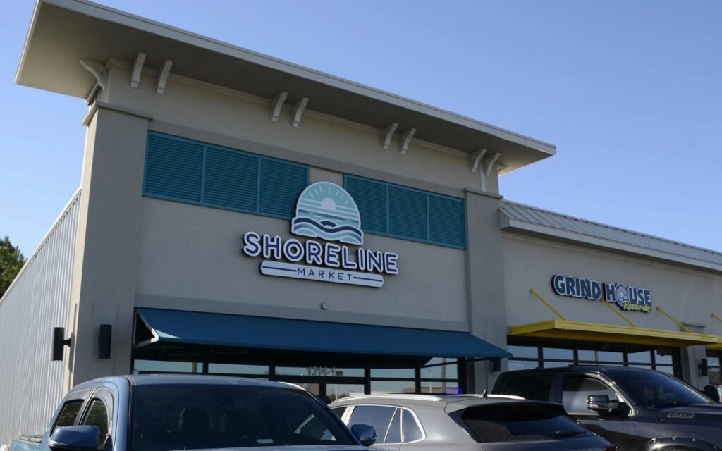 Shoreline Market storefront on NC 210 in Sneads Ferry