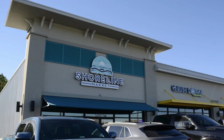 Shoreline Market storefront on NC 210 in Sneads Ferry